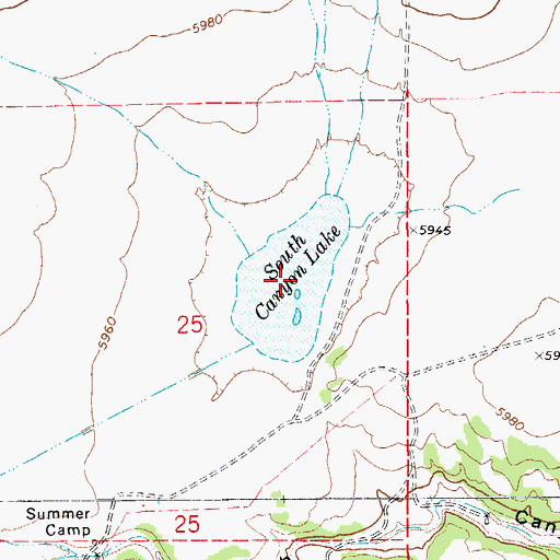 Topographic Map of South Canyon Lake, CO