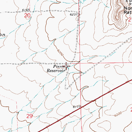 Topographic Map of Pierce Reservoir, CO
