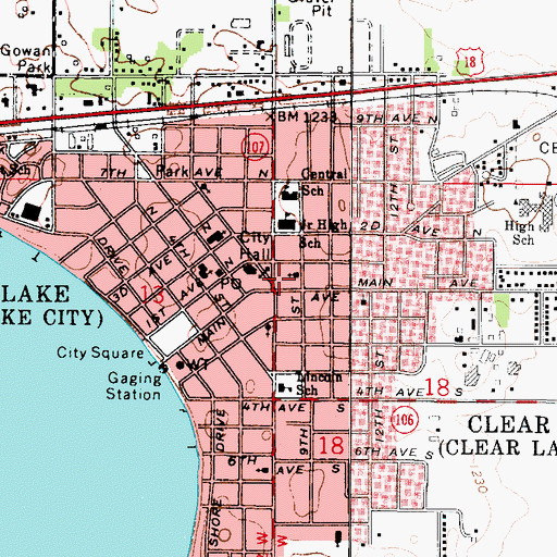 Topographic Map of Clear Lake Chiropractic Clinic, IA