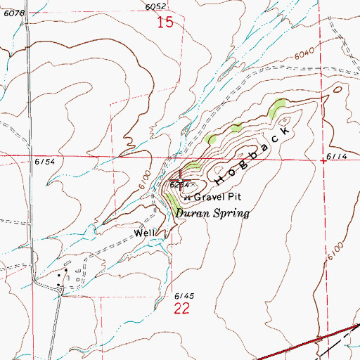 Topographic Map of Hogback, CO