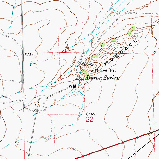 Topographic Map of Duran Spring, CO