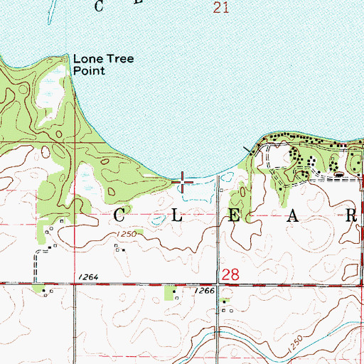 Topographic Map of Farmers Beach, IA