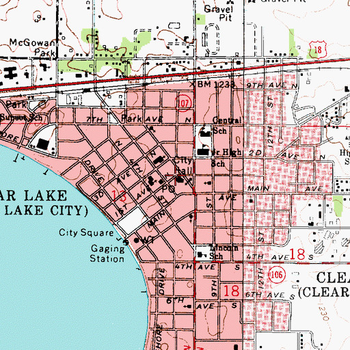 Topographic Map of Jacobson Park, IA