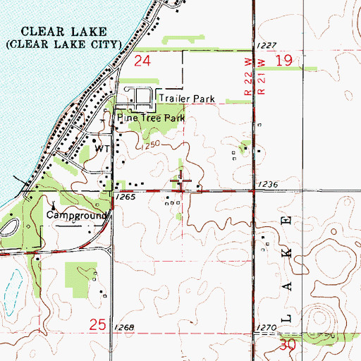 Topographic Map of Oak Hills Golf Course, IA