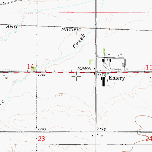 Topographic Map of River City Greenbelt Trail System, IA