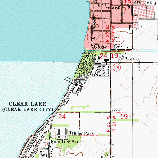 Topographic Map of Tourist Park, IA