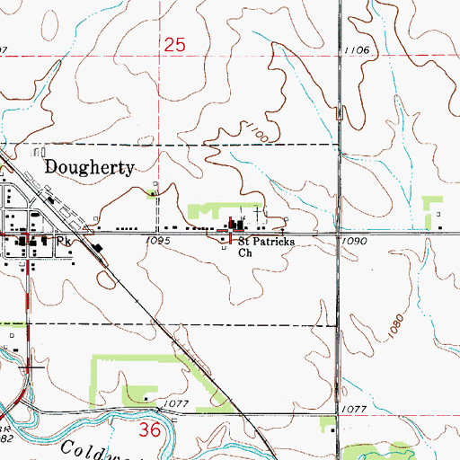 Topographic Map of Saint Patricks School, IA