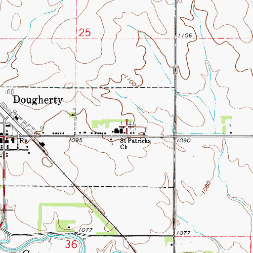 Topographic Map of Saint Patricks Catholic Cemetery, IA