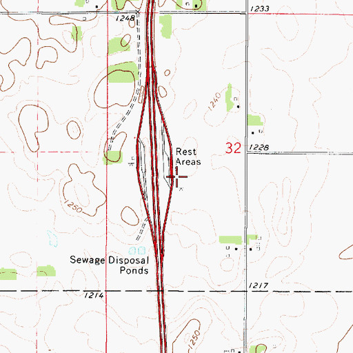 Topographic Map of Historic Northern Iowa State Historical Marker, IA