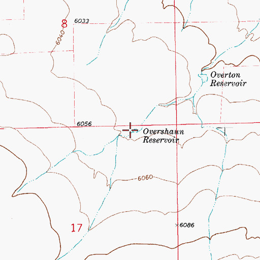 Topographic Map of Overshaun Reservoir, CO