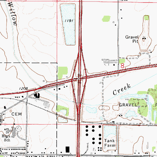 Topographic Map of Interchange 194, IA