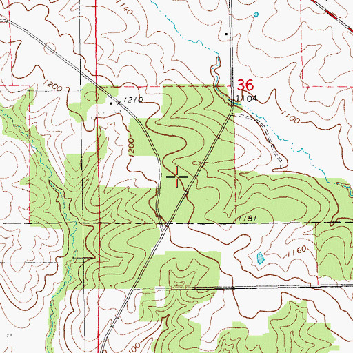 Topographic Map of Marilie Educational Forest Reserve Wildlife Area, IA