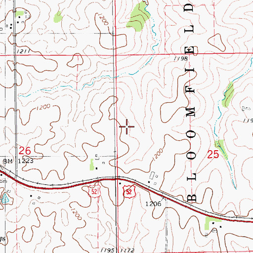 Topographic Map of Winneshiek Post Office (historical), IA