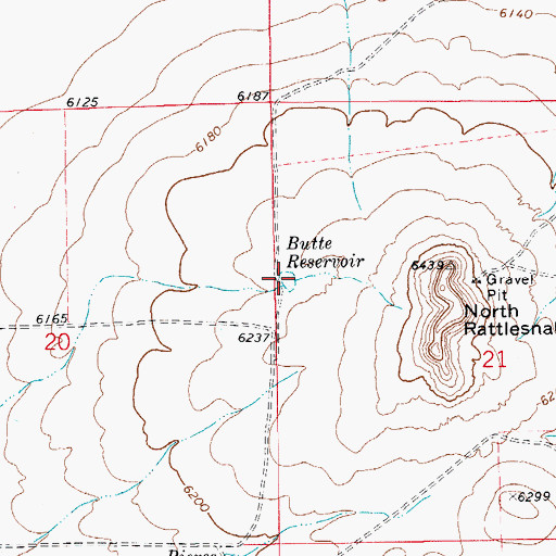 Topographic Map of Butte Reservoir, CO