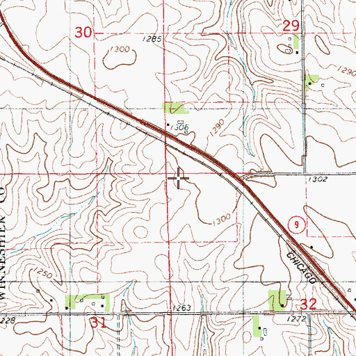Topographic Map of Orlean Post Office (historical), IA