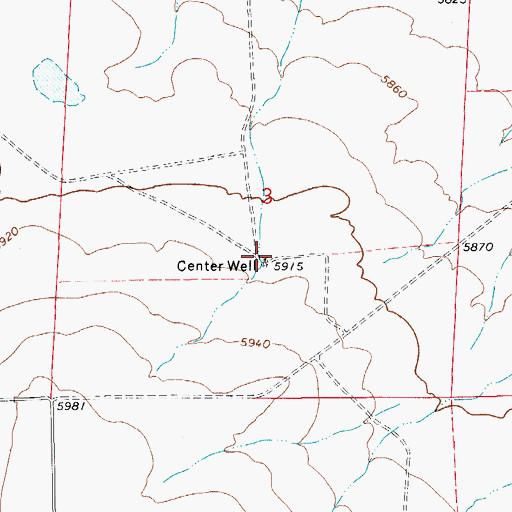 Topographic Map of Center Well, CO