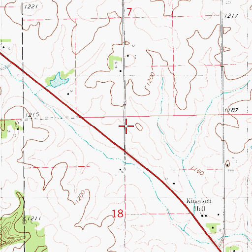 Topographic Map of Franklin Prairie Post Office (historical), IA