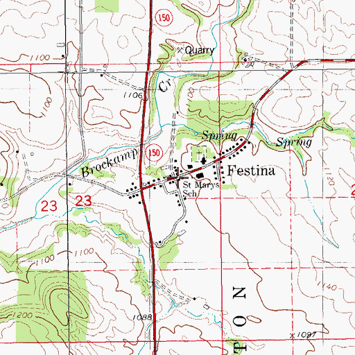 Topographic Map of Festina Post Office, IA