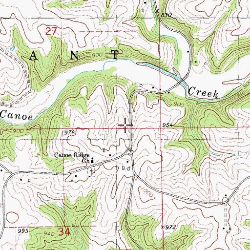 Topographic Map of Canoe Post Office (historical), IA