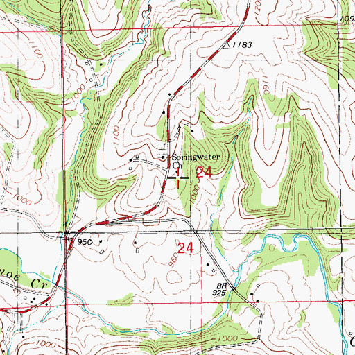 Topographic Map of Aquilla Grove Post Office (historical), IA