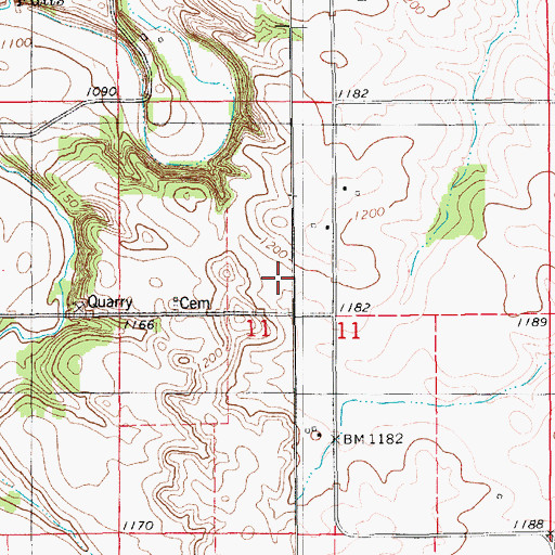 Topographic Map of Ferkindstad Farm Cemetery, IA