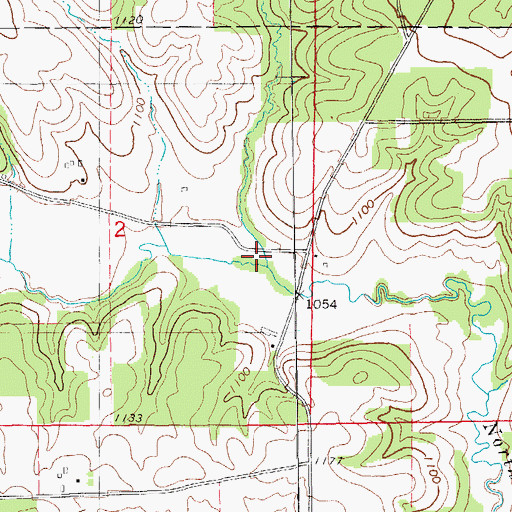 Topographic Map of Moneek Cemetery, IA