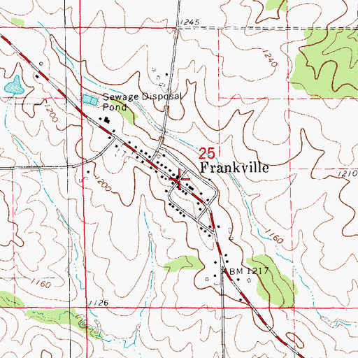 Topographic Map of Frankville Community United Presbyterian Church, IA