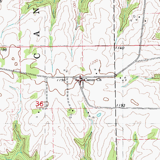 Topographic Map of Canoe Cemetery, IA