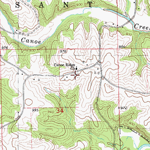 Topographic Map of Canoe Ridge Lutheran Cemetery, IA