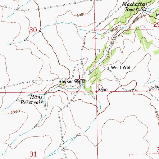 Topographic Map of Becker Well, CO