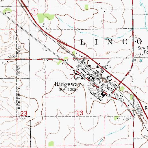 Topographic Map of Peace Lutheran Church, IA