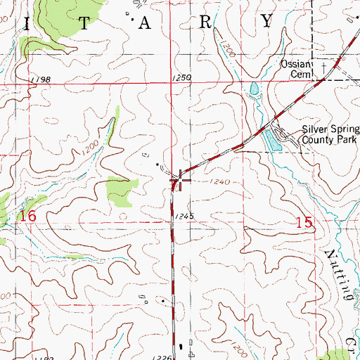 Topographic Map of Silver Springs Golf Club, IA