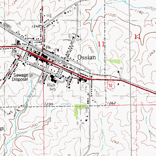 Topographic Map of De Sales School, IA