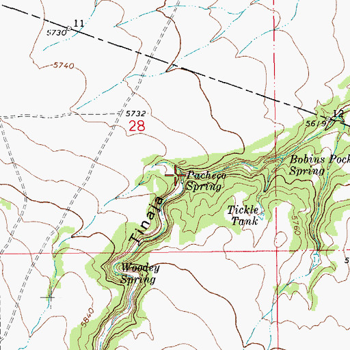 Topographic Map of Pacheco Spring, CO