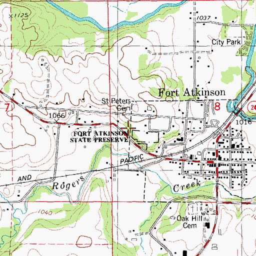 Topographic Map of Saint James Lutheran Church State Preserve, IA