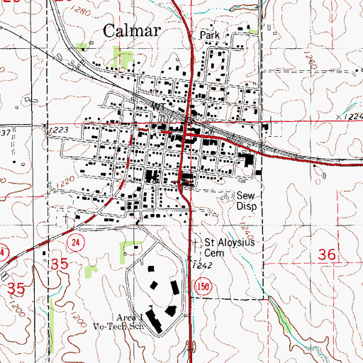 Topographic Map of Saint Aloysius Catholic Church, IA