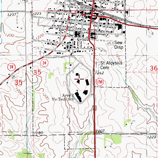 Topographic Map of Northeast Iowa Community College Library, IA