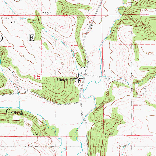 Topographic Map of Hauge Cemetery, IA