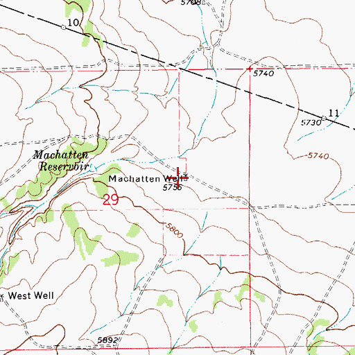 Topographic Map of Machatten Well, CO