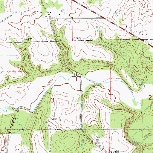 Topographic Map of Ten Mile Creek Bridge, IA