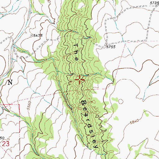 Topographic Map of The Beardsley, CO