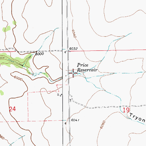 Topographic Map of Price Reservoir, CO