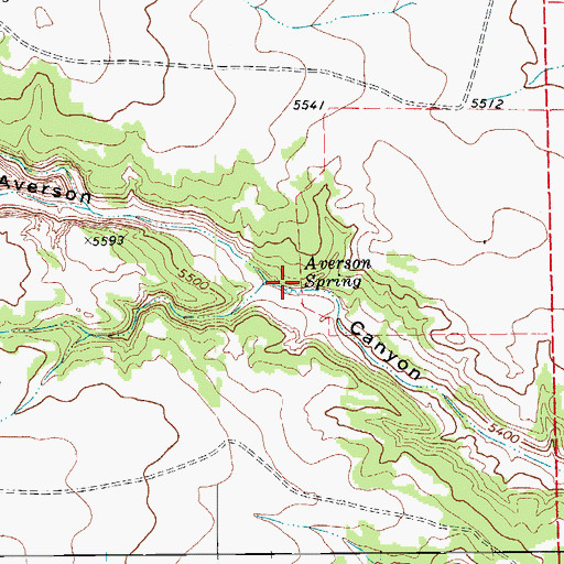 Topographic Map of Averson Spring, CO