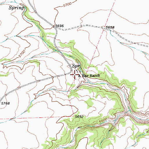 Topographic Map of A Bar Ranch, CO