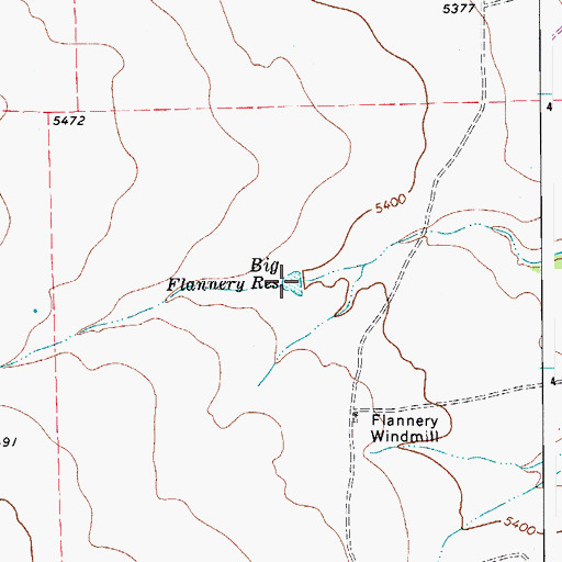 Topographic Map of Big Flannery Reservoir, CO