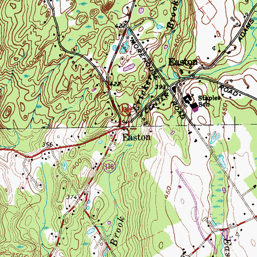 Topographic Map of Adams Schoolhouse (historical), CT