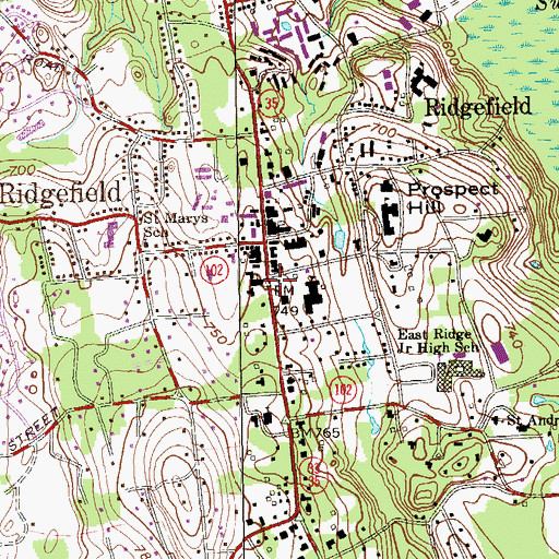 Topographic Map of Addessi Center Shopping Center, CT