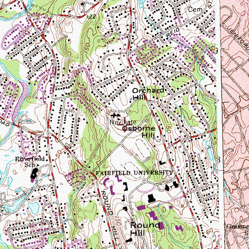 Topographic Map of Alumni Diamond, CT