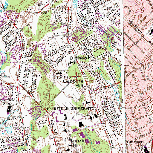Topographic Map of Alumni Field, CT