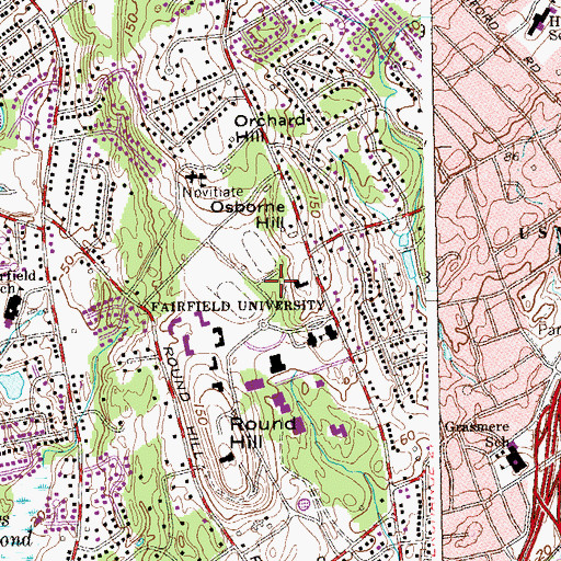 Topographic Map of Alumni Hall-Sports Arena, CT